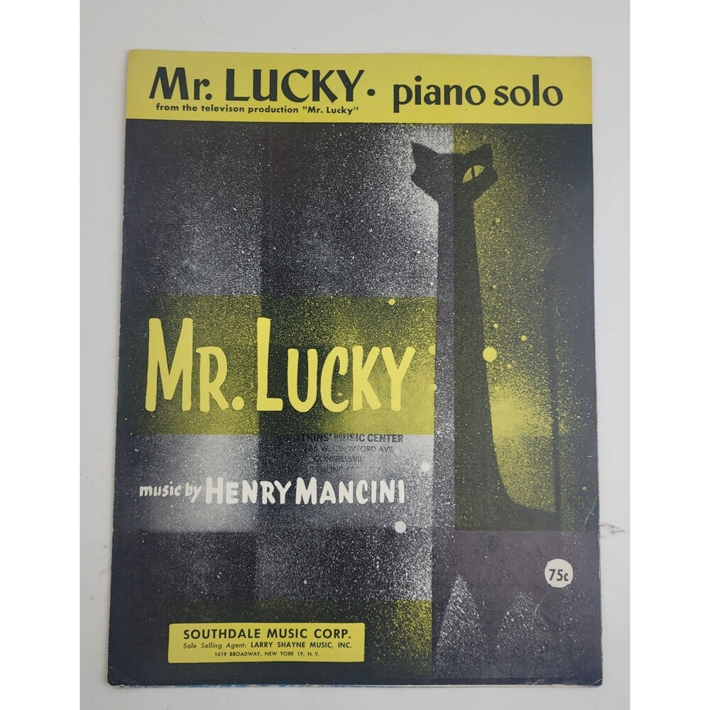 I 1960 Mancini TV Theme sheet music Mr. Lucky Piano Solo #SM3